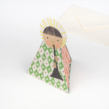 Green Angel Fold-Out Christmas Card