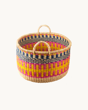 Round Yellow Basket Large