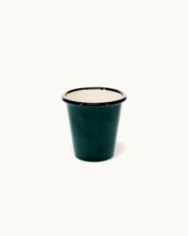 Large Enamel Cup Dark Green