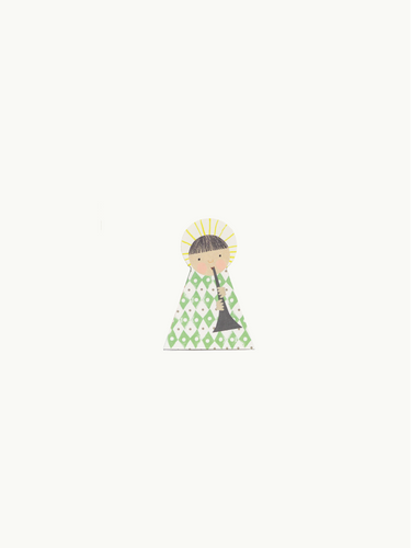 Green Angel Fold-Out Christmas Card