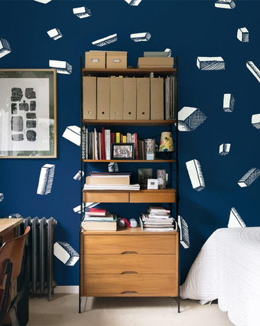 Carlton Wallpaper in Denim from Bien Fait